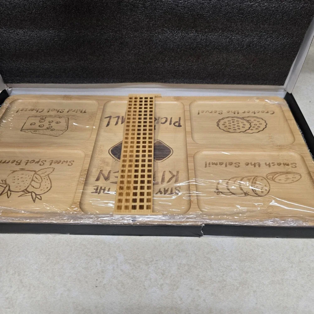 Dwatan Home Pickleball Charcuterie Board Set 2-Piece Bamboo Serving Tray New‎